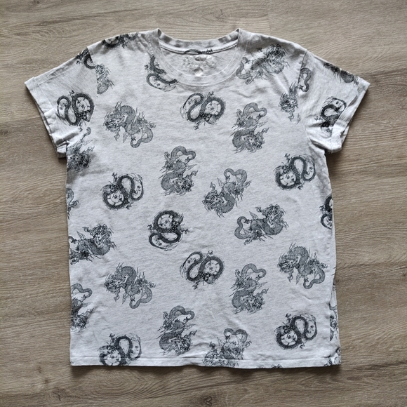 We Care (Weekend Edition) Dragon Print T-shirt Organic Cotton Large - Picture 2 of 8